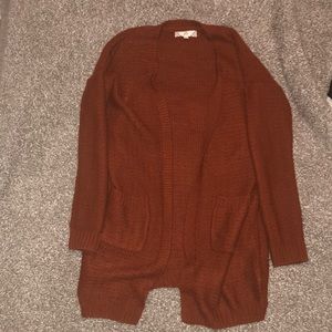 Rust colored cozy cardigan.